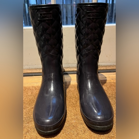 SOLD Elsewhere - Hunter Women's Quilted Rain Boots w/Liners Aubergine 8 Mid - Picture 3 of 9